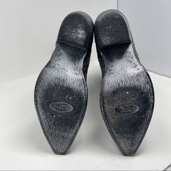 Sterling River Thunder Cat Cowboy Boots Western Gray Tan Silver Women's 7B EUC - Picture 9 of 10